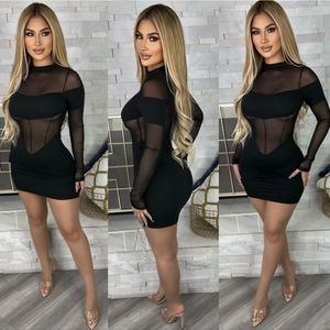 BLACK MESH DRESS